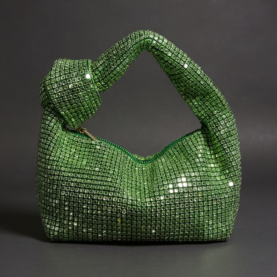 Kylie Knot-Handle Mini Bag in Emerald