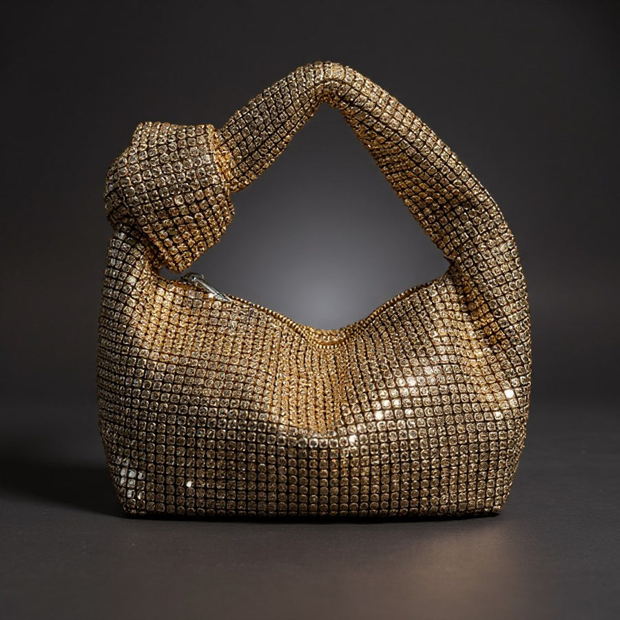 Kylie Knot-Handle Mini Bag in Gold