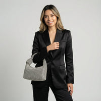 Kylie Knot-Handle Mini Bag in Silver