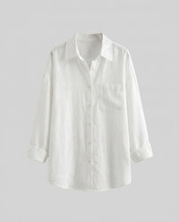Kyra Casual Linen Blouse in Wolkenweiß