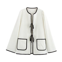 Kyra Jacket with Pockets and Belted in White