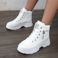 Kyra Warm Boots with Zip Front in White