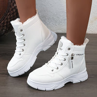Kyra Warm Boots with Zip Front in White