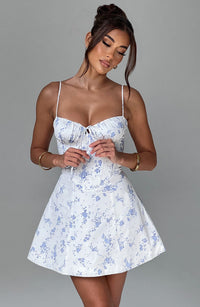 Dora Mini Dress – Blue Ditsy Print