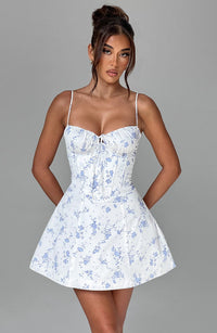 Dora Mini Dress – Blue Ditsy Print