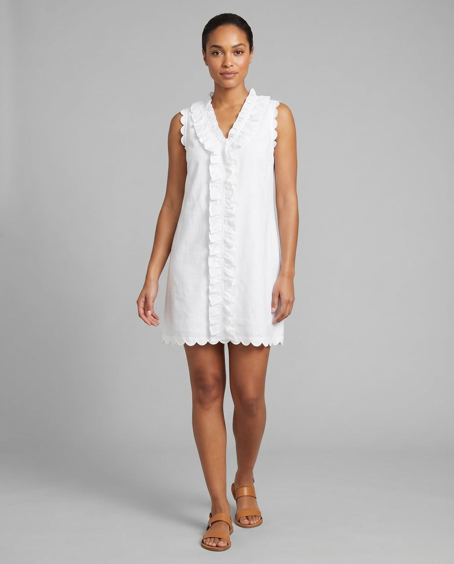 Lacey Mini Dress with Pockets and Ruffles