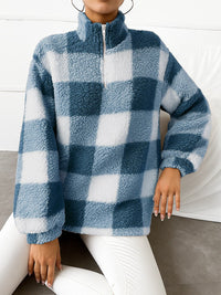 Lacey Sweater with Zip Front in Navy