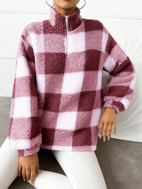 Lacey Sweater with Zip Front in Pink