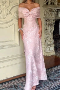 Lael Evening Dress with Fitted in Pink