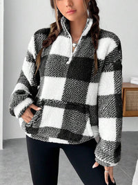 Lael Sweater with Zip Front and Pockets in Black