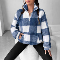 Lael Sweater with Zip Front and Pockets in Brown