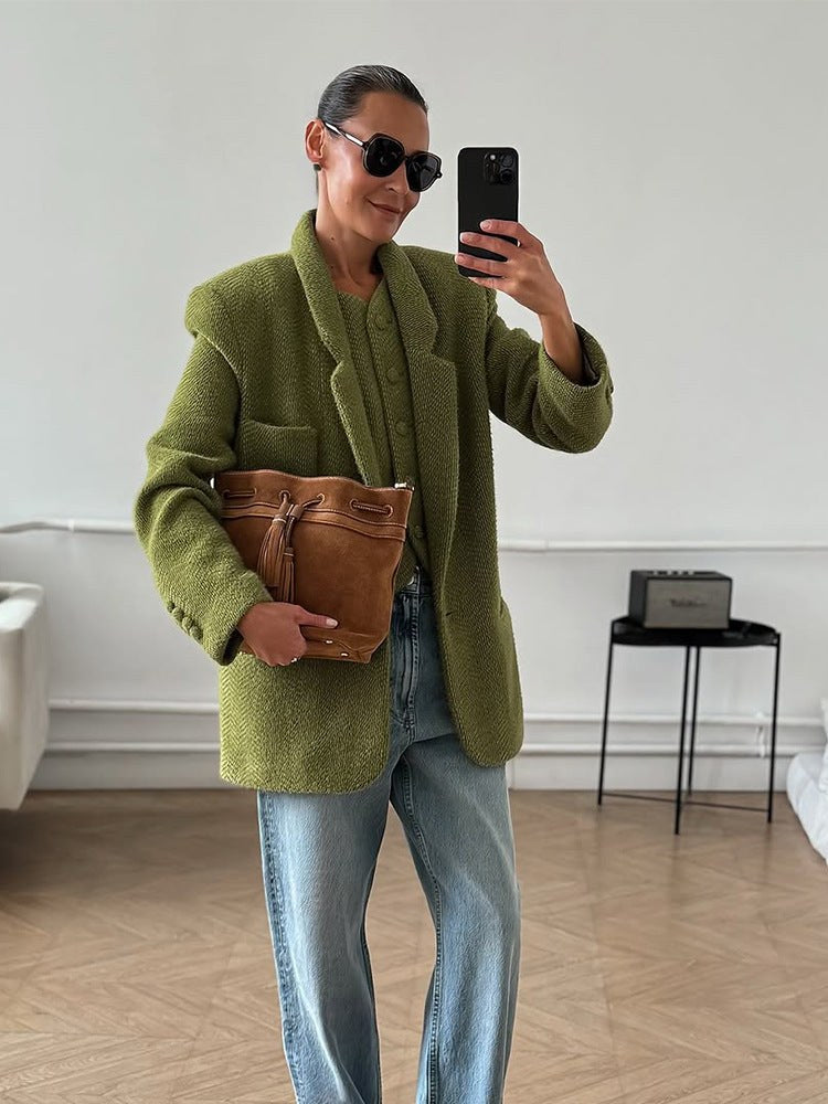 Laila Casual Blazer with Oversized in Green