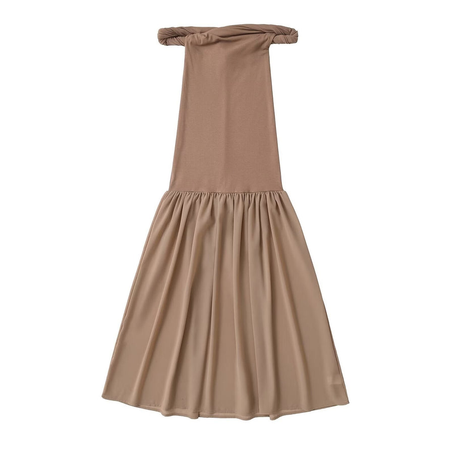 Laila Elegant Dress in Khaki