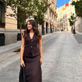Laila Elegant Knit Vest with Sleeveless