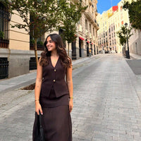 Laila Elegant Knit Vest with Sleeveless
