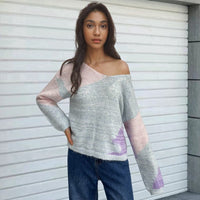 Laila Knit Sweater in Grey Blue