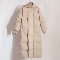 Laila Quilted Jacket with Zip Front and Hood in Khaki