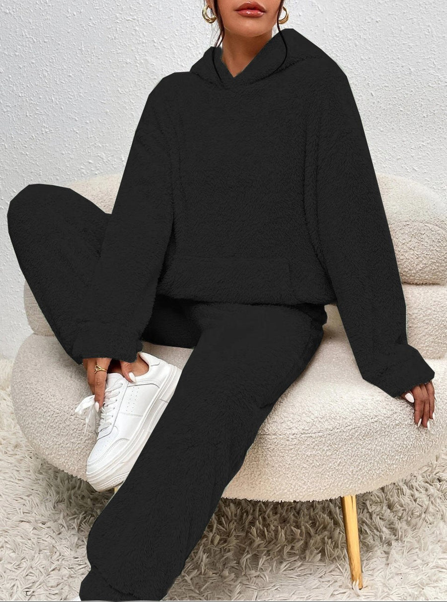 Laila Set with Pockets and Hood in Black
