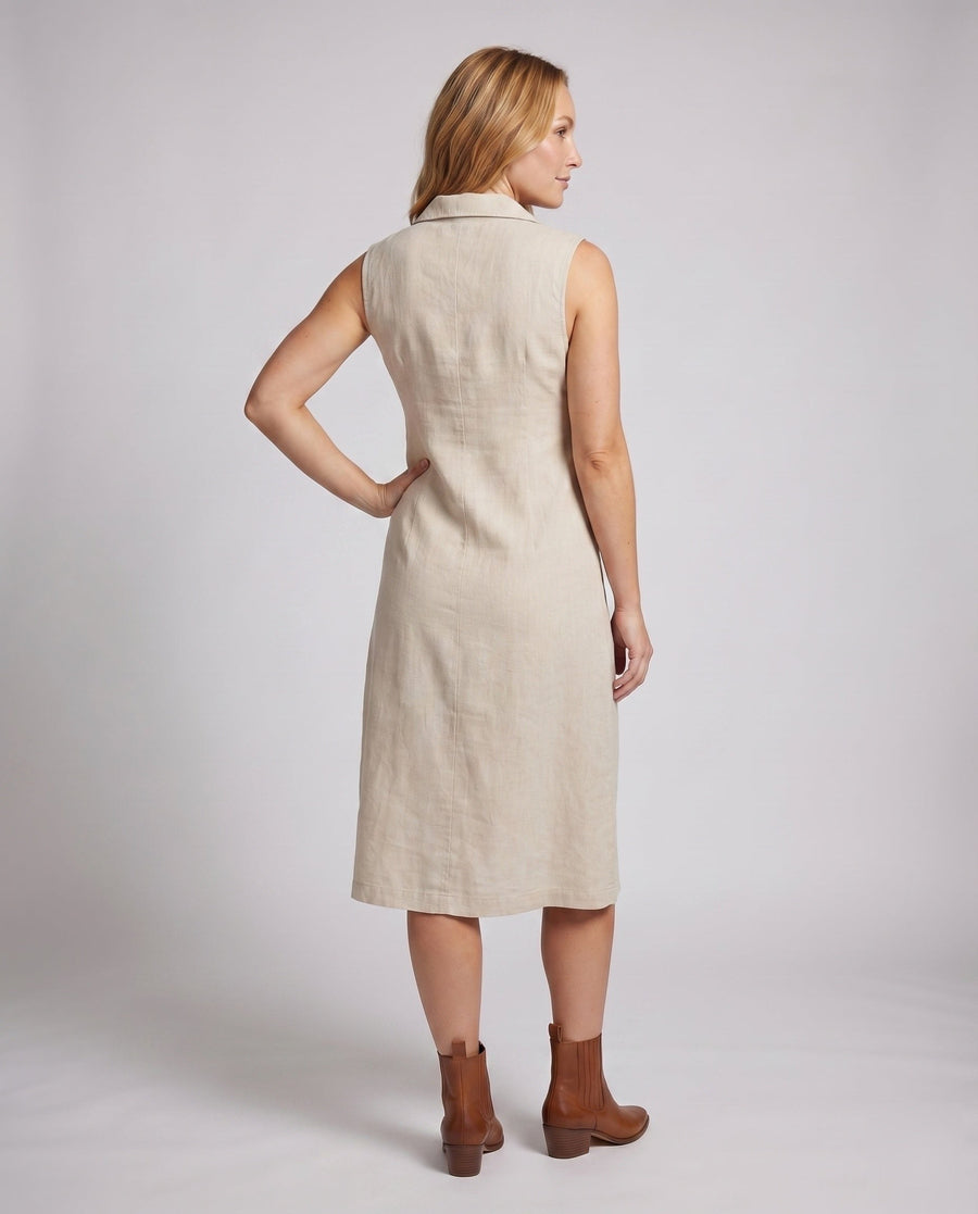 Laila Shirt Dress with V-Neck and Pockets
