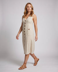 Laila Shirt Dress with V-Neck and Pockets