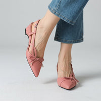 Lana Bow Pointed Slingback in Rose Pink