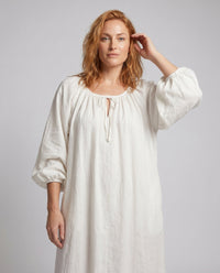 Lana Elegant Linen Maxi Dress with Ruffles