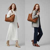 Lana Handwoven Leather Tote in Sienna Brown