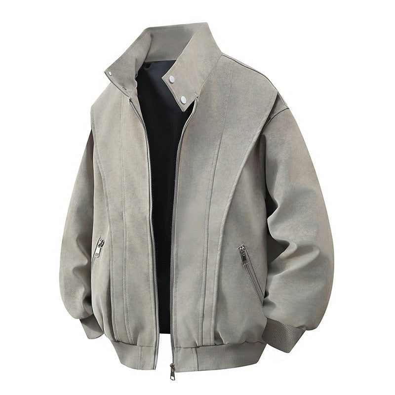 Lana Jacket with Zip Front and Pockets in Grey