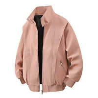 Lana Jacket with Zip Front and Pockets in Pink
