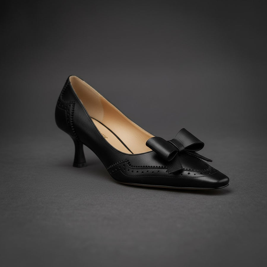 Lana Kitten Heel Pump in Charcoal
