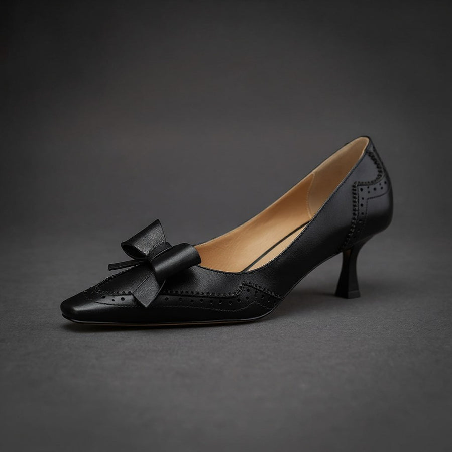 Lana Kitten Heel Pump in Charcoal