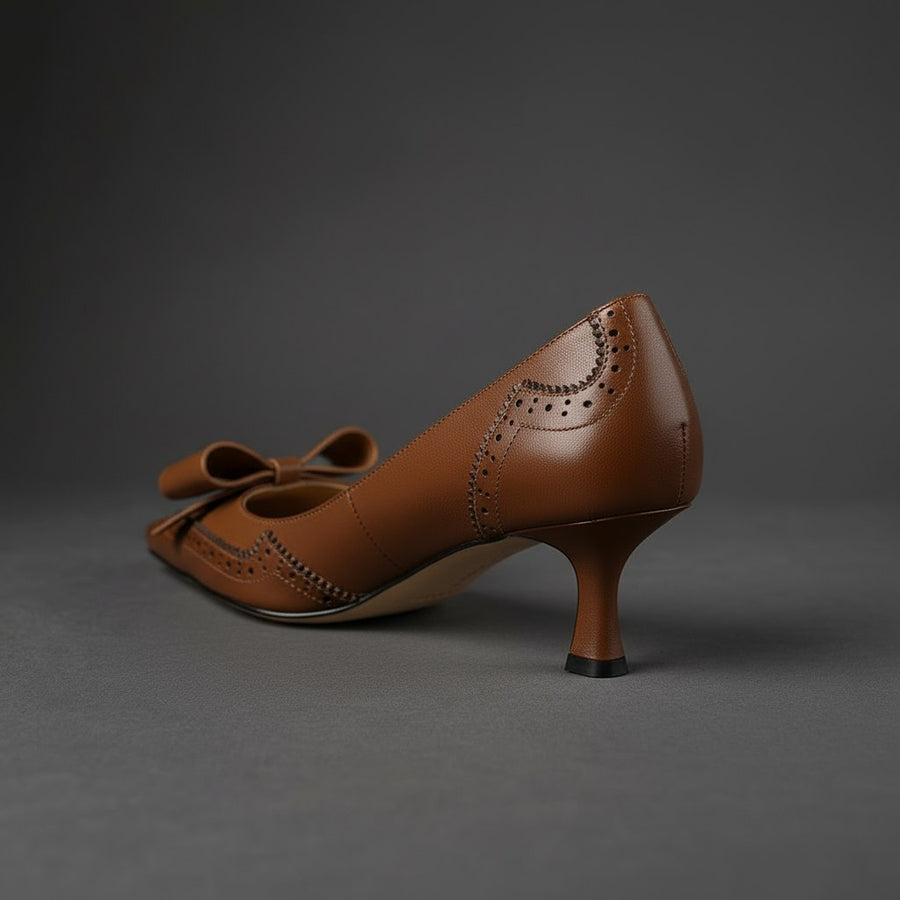 Lana Kitten Heel Pump in Espresso Brown