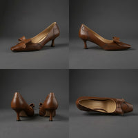 Lana Kitten Heel Pump in Espresso Brown