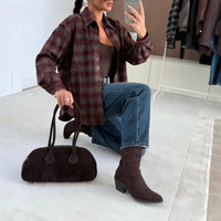 Lana Shirt with Checked and Oversized