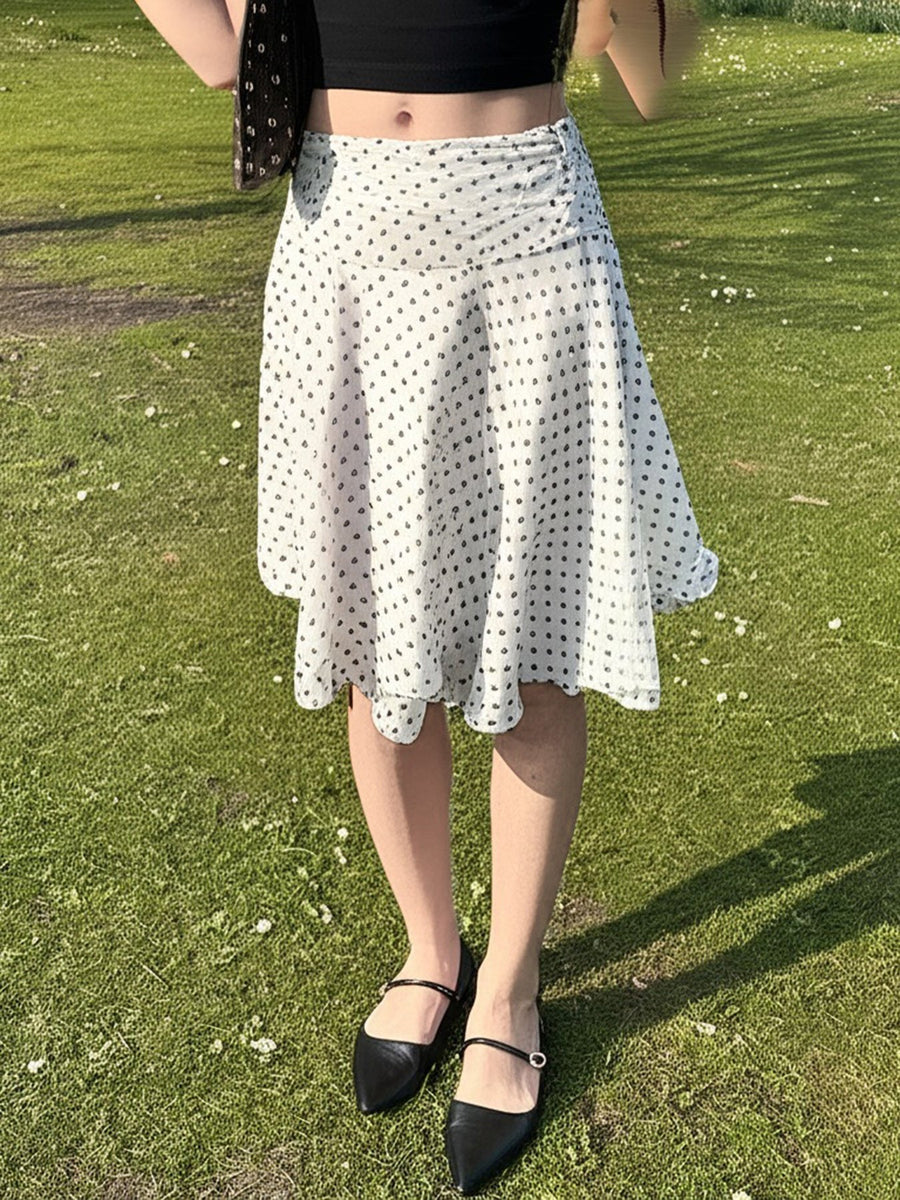 Lana Skirt with Elastic Waist in White