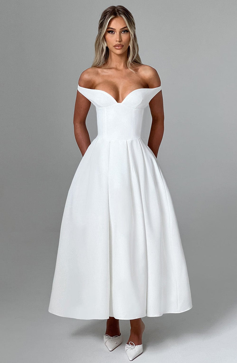 Kristina Midi Dress – Ivory