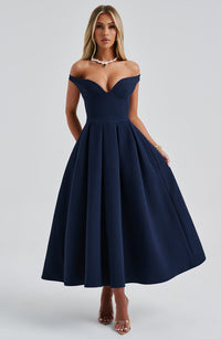 Kristina Midi Dress – Navy