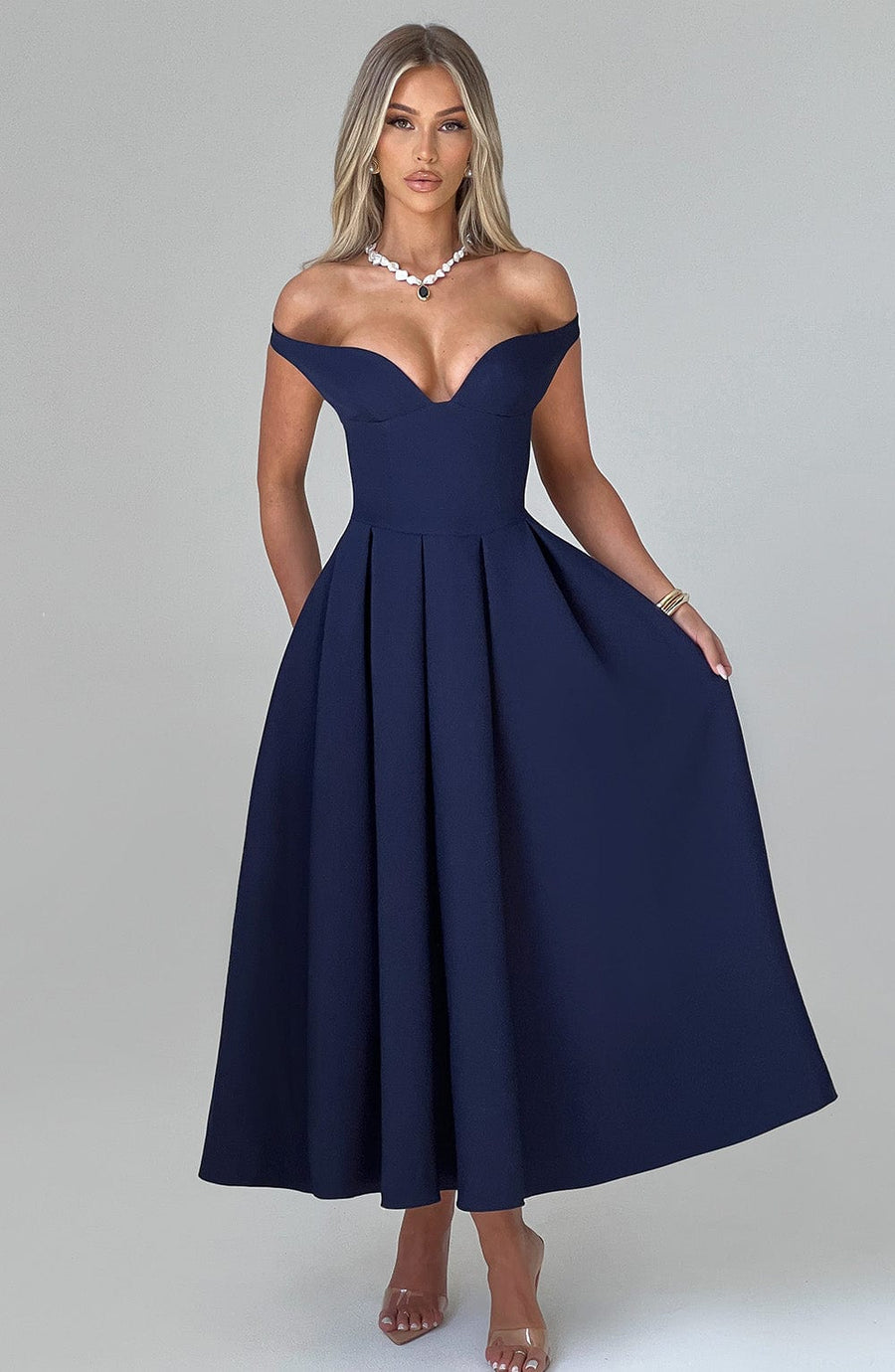 Kristina Midi Dress – Navy