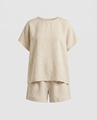 Lara Airy Linen Set in Apricot