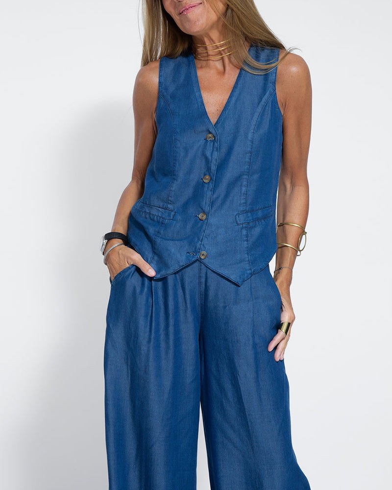 Lara Elegant Linen Vest