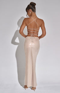 Simone Maxi Skirt - Nude