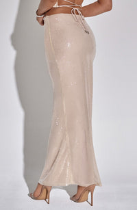 Simone Maxi Skirt - Nude