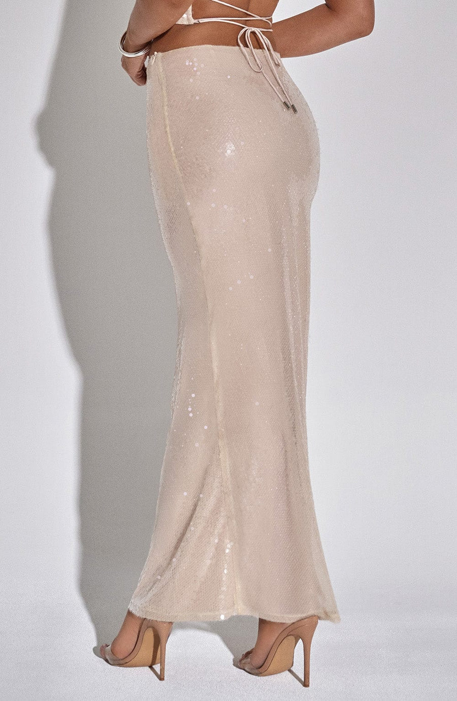 Simone Maxi Skirt - Nude