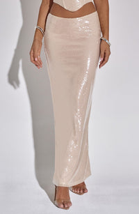 Simone Maxi Skirt - Nude