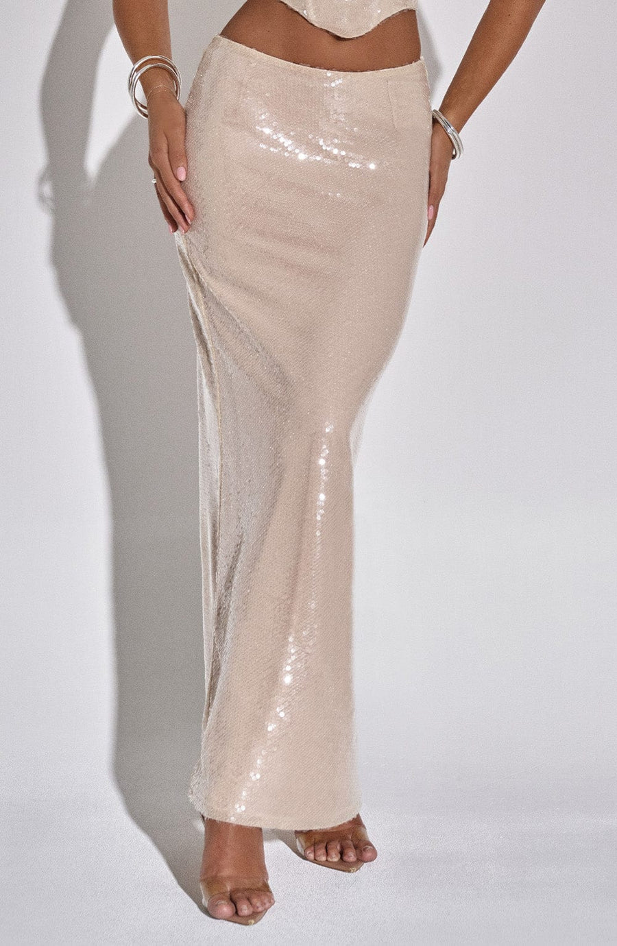 Simone Maxi Skirt - Nude