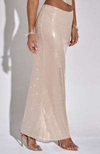 Simone Maxi Skirt - Nude