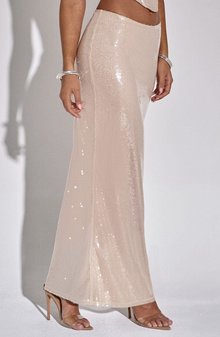 Simone Maxi Skirt - Nude