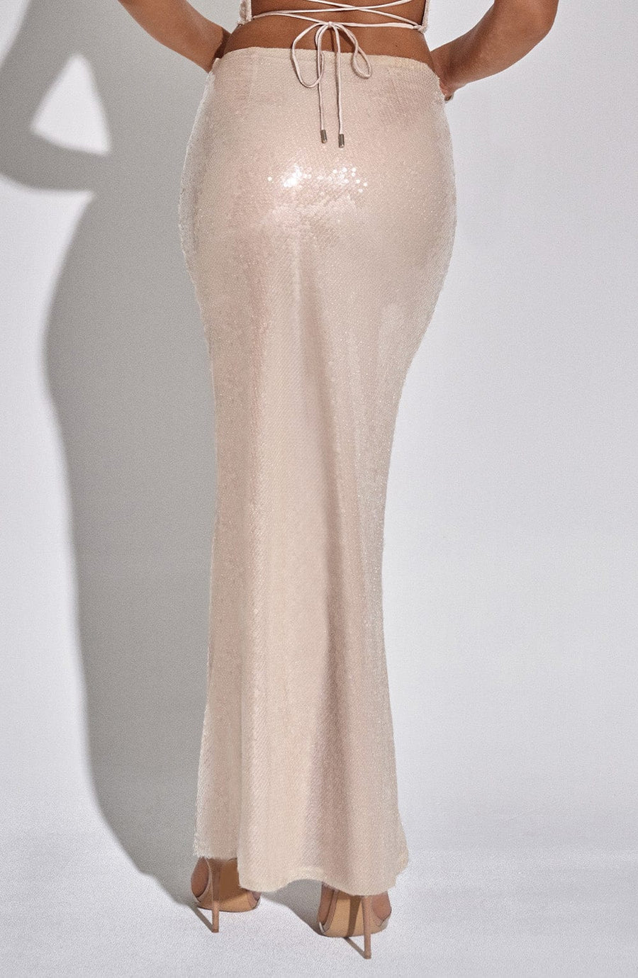 Simone Maxi Skirt - Nude