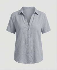 Larissa Linen Blend Blouse in Grey