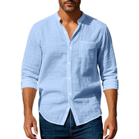 Lars Airy Linen Shirt in Light Blue